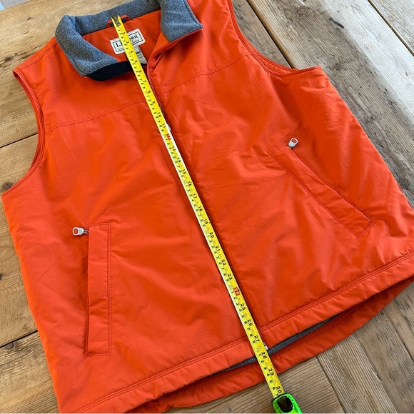 L.L. Bean Orange Lined Full Zip Vest Men’s Size XL Tall - Picture 8 of 14